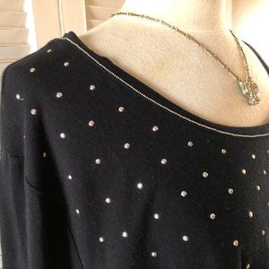 Catherines black, rhinestone-studded long-sleeve